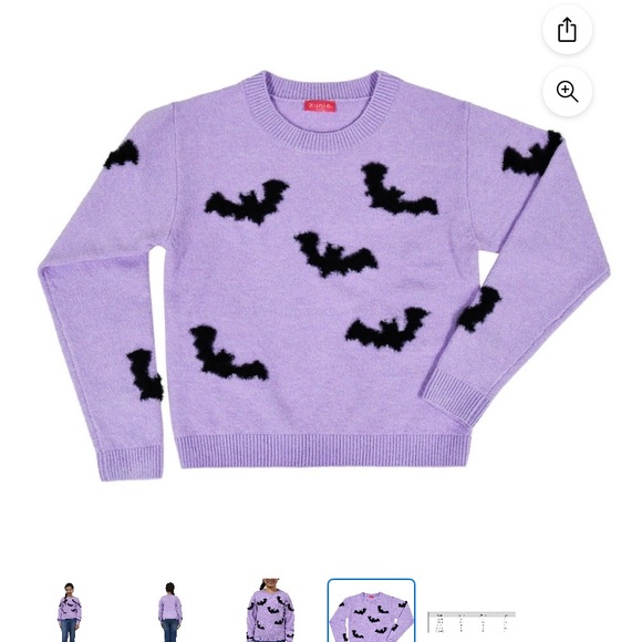 Zunie Lavender Bat Motif Sweater - Picture 1 of 2
